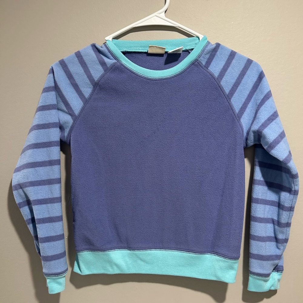 L.L. Bean Purple and Aqua Fleece Top